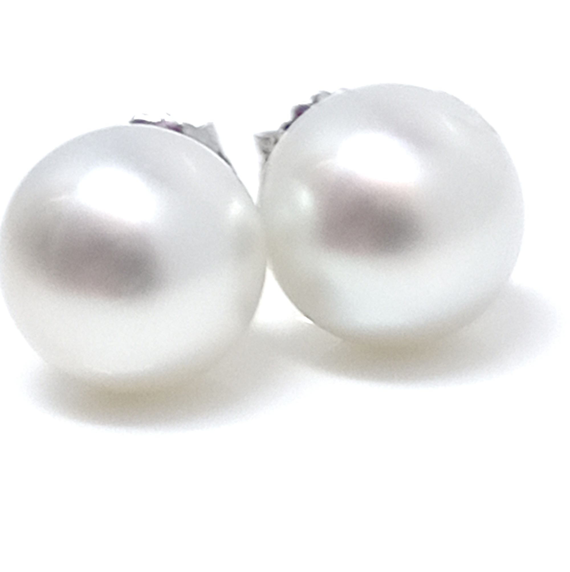 White South Sea 10.5mm Button tud Earrings